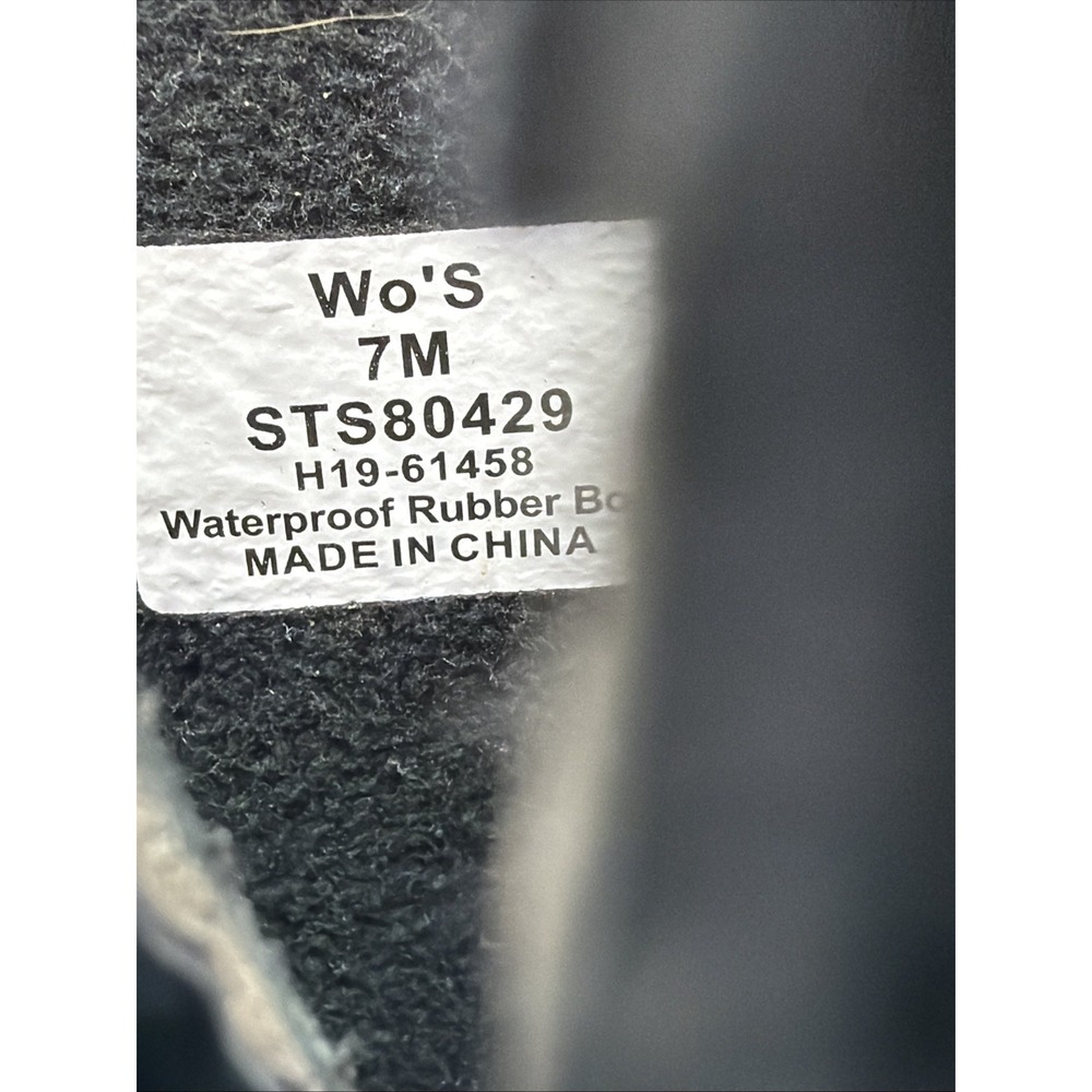 Sperry Top-Sider Walker Wind Quilted Black Nylon Rubber Rain Boots Women's Sz 7M - Picture 7 of 7